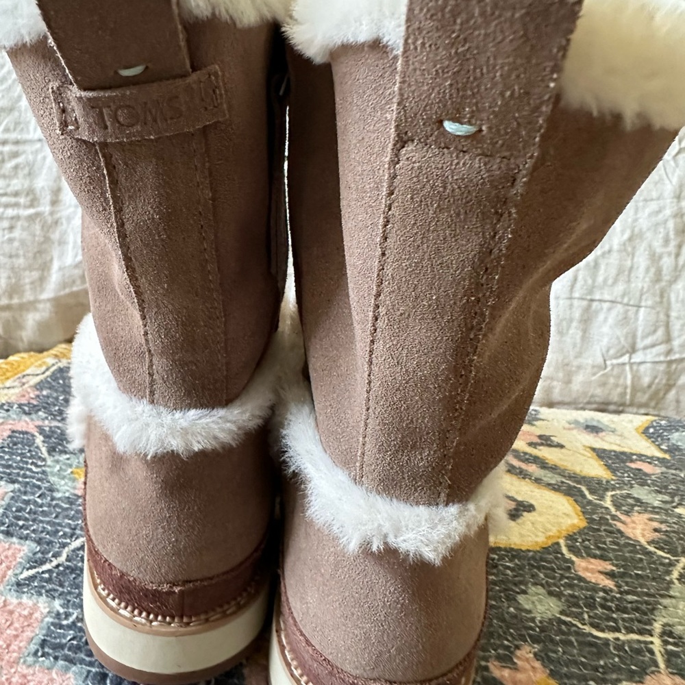 Toms Taupe Faux Fur Winter Boots - Picture 7 of 12